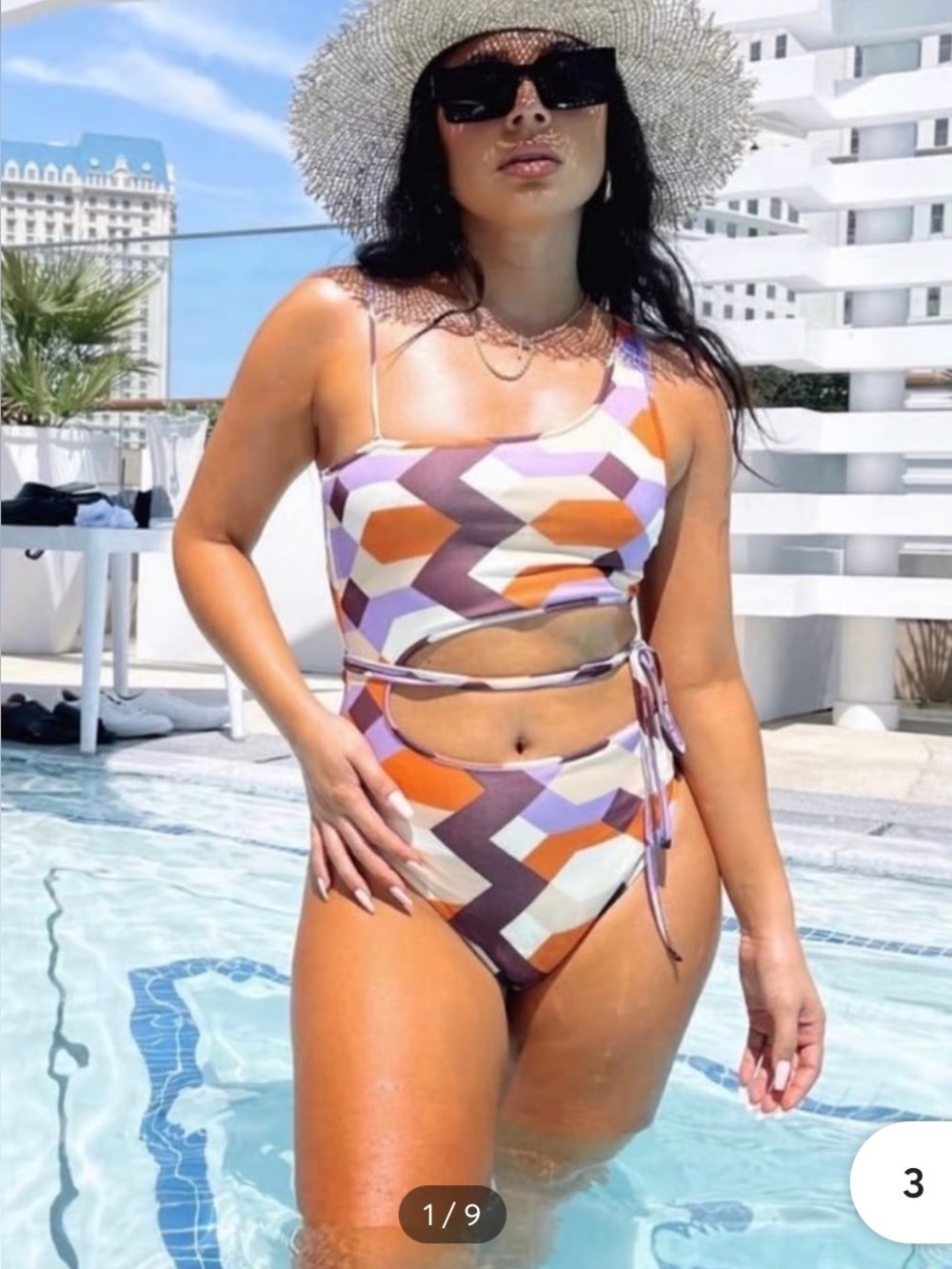 🛍️NEW BUT TAG MISSING Women's Geometric Cutout BODYSUIT and shorts-